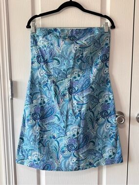 Women's Sz L Strapless Paisley Dress Y2K Fairy